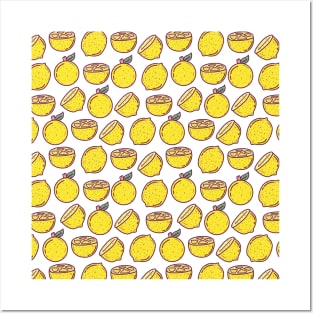 Fresh Lemons - Cute Lemon Pattern Posters and Art